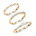 Luxoro 10K Yellow Gold Set of 3 Moissanite Stackable Ring (Size 8.0) (4.50 g) 0.75 ctw - Sticky add to cart bar