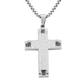Cross Pendant Necklace in Stainless Steel 24 Inches - Sticky add to cart bar