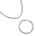 Box Chain Necklace 24 Inches and Bracelet (8.50In) in Stainless Steel - Sticky add to cart bar