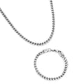 Set of Necklace 24 Inches and Bracelet (8.0In) in Stainless Steel - Sticky add to cart bar