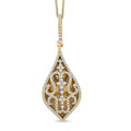 Clarte Petra Collection Moissanite 1.05 ctw Pendant Necklace in Vermeil Yellow Gold Over Sterling Silver 18-20 Inches - Sticky add to cart bar