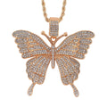 Austrian Crystal Butterfly Pendant Necklace in Goldtone 24 Inches - Sticky add to cart bar