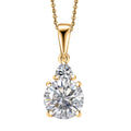 Moissanite (Rnd 8mm) Pendant in 18K Vermeil YG Over Sterling Silver with Stainless Steel Necklace (20 Inches) 2.00 ctw - Sticky add to cart bar