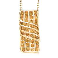 D'Joy Multi Sapphire Wave Pendant Necklace (20 Inches) in 18K Vermeil YG Over Sterling Silver 3.50 ctw