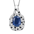 Kashmir Kyanite and Multi Gemstone 4.90 ctw Midnight Majesty Pendant Necklace in Rhodium Over Sterling Silver 20 Inches - Sticky add to cart bar