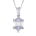 Moissanite 2.70 ctw Pendant Necklace in Rhodium Over Sterling Silver 20 Inches - Sticky add to cart bar