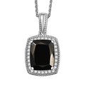 D'Joy Elite Shungite and White Zircon 1.60 ctw Pendant Necklace in Rhodium Over Sterling Silver 20 Inches - Sticky add to cart bar
