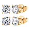 Set of 2 Luxuriant Lab Grown Diamond G-H SI 2.00 ctw Stud Earrings in Vermeil Yellow Gold Over Sterling Silver - Sticky add to cart bar