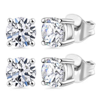 Set of 2 Luxuriant Lab Grown Diamond G-H SI 2.00 ctw Stud Earrings in Platinum Over Sterling Silver