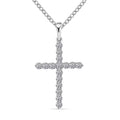 Luxuriant Lab Grown Diamond 0.45 ctw Pendant in 10K White Gold with Stainless Steel Necklace (16-18 Inches) - Sticky add to cart bar