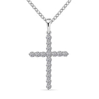 Luxuriant Lab Grown Diamond 0.45 ctw Pendant in 10K White Gold with Stainless Steel Necklace (16-18 Inches)