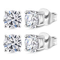 Set of 2, Luxuriant Lab Grown Diamond G SI1 2.00 ctw Solitaire Stud Earrings in 14K White Gold - Sticky add to cart bar