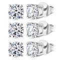 Set of 3, Luxuriant Lab Grown Diamond G SI1 3.00 ctw Solitaire Stud Earrings in 14K White Gold - Sticky add to cart bar