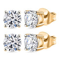 Set of 2 Luxuriant Lab Grown Diamond G SI1 2.00 ctw Solitaire Stud Earrings in 14K Yellow Gold - Sticky add to cart bar