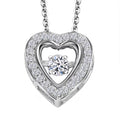 Luxuriant Lab Grown Diamond G-H SI 0.20 ctw Heart Dancing Pendant Necklace in Rhodium Over Sterling Silver 20 Inches - Sticky add to cart bar