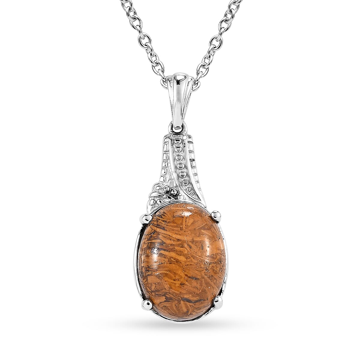 Cherry Creek 9.80 ctw Pendant Necklace in Stainless Steel 20 Inches
