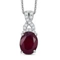 Premium Niassa Ruby (FF) and White Zircon 3.00 ctw Pendant Necklace in Rhodium Over Sterling Silver 20 Inches - Sticky add to cart bar