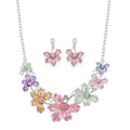 Austrian Crystal and Multi Color Enameled Floral Necklace - Sticky add to cart bar