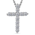Luxuriant Lab Grown Diamond G-H SI 0.35 ctw Cross Pendant Necklace in Rhodium Over Sterling Silver 20 Inches - Sticky add to cart bar
