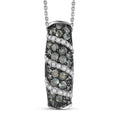 Narsipatnam Alexandrite and White Zircon 1.30 ctw Waves Pendant Necklace in Rhodium Over Sterling Silver 20 Inches - Sticky add to cart bar