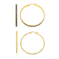 Set of 2 Hoop Earrings in ION Plated YG Stainless Steel - Sticky add to cart bar