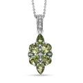 Natural Green Apatite and White Zicron 2.75 ctw Pendant Necklace in Rhodium Over Sterling Silver 20 Inches - Sticky add to cart bar