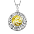 Artisan Crafted Connemara Marble 7.00 ctw Pendant Necklace in Black Oxidized and Rhodium Over Sterling Silver 20 Inches - Sticky add to cart bar