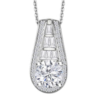 D'Joy Moissanite 2.80 ctw Pendant Necklace 20 Inches in Rhodium Over Sterling Silver