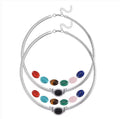 Set of 2 - 7pcs Interchangeable Multi Gemstone Omega Chain Necklace (18-20 Inches) in Stainless Steel 119.00 ctw (Del. In 10-12 Days) - Sticky add to cart bar
