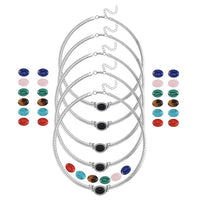 Set of 5 - 7pcs Interchangeable Multi Gemstone Omega Chain Necklace (18-20 Inches) in Stainless Steel 297.50 ctw (Del. In 10-12 Days)