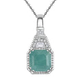 Grandidierite and White Zircon 2.90 ctw Pendant Necklace in Rhodium Over Sterling Silver 20 Inches - Sticky add to cart bar