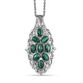 Karis African Malachite 7.15 ctw Pendant in Platinum Bond with Stainless Steel Necklace 20 Inches - Sticky add to cart bar