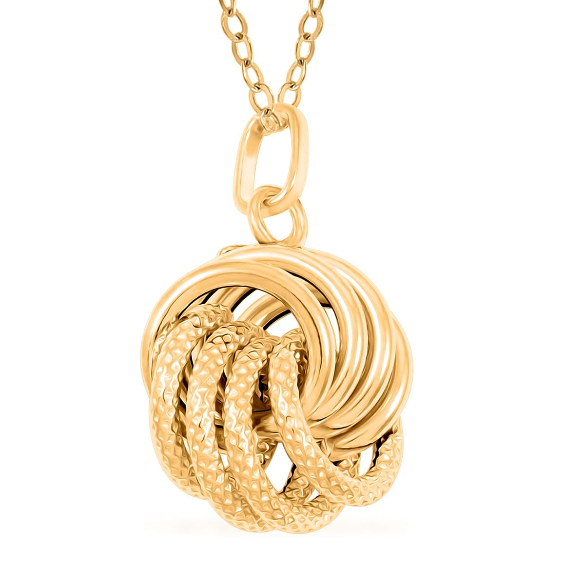 Italian Infinity Knot Pendant Necklace in 10K Yellow Gold 1.80 Grams 18-20 Inches