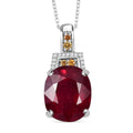 Niassa Ruby (FF), Multi Gemstone Scarlet Elegance Pendant Necklace (20 Inches) in Rhodium Over Sterling Silver 7.60 ctw - Sticky add to cart bar