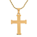 Dot Cross Pendant Necklace 24 Inches in ION Plated YG Stainless Steel - Sticky add to cart bar