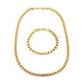 Set of Box Chain Bracelet (8.50In) and Necklace 24 Inches in ION Plated Yellow Gold Stainless Steel - Sticky add to cart bar