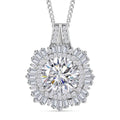 Heart and Arrow Cut Moissanite 4.40 ctw Pendant Necklace in Rhodium Over Sterling Silver 18 Inches - Sticky add to cart bar
