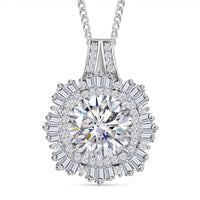 Heart and Arrow Cut Moissanite 4.40 ctw Pendant Necklace in Rhodium Over Sterling Silver 18 Inches