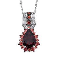 D'Joy Orissa Rhodolite Garnet, Multi Gemstone Pendant Necklace (18 Inches) in Rhodium Over Sterling Silver 2.60 ctw