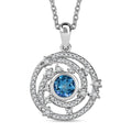 Karis Neptune Garden Mystic Topaz and White Zircon 1.70 ctw Galaxy Pendant in Platinum Bond with Stainless Steel Necklace (20 Inches) - Sticky add to cart bar