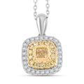 Modani Natural Yellow and White Diamond 0.39 ctw Pendant Necklace in 950 Platinum and 18K Yellow Gold 18 Inhces - Sticky add to cart bar