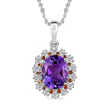 Moroccan Rose and Multi Gemstone 4.23 ctw Royal Bloom Pendant in Platinum Over Sterling Silver with Stainless Steel Necklace 20 Inches - Sticky add to cart bar
