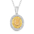 Modani Natural Yellow Diamond and White Diamond 0.43 ctw Pendant Necklace in 950 Platinum and 18K Yellow Gold 18 Inches - Sticky add to cart bar