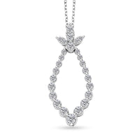 Clarte Icicle Collection Moissanite 1.10 ctw Pendant Necklace in Platinum Over Sterling Silver 18-20 Inches