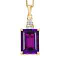 AAA Lusaka Amethyst and Moissanite 7.40 ctw Art Deco Pendant Necklace in 18K Vermeil Yellow Gold Over Sterling Silver 20 Inches - Sticky add to cart bar