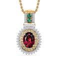 Luxoro Ouro Fino Rubellite, Colombian Emerald, Natural Yellow and White Diamond I2 1.85 ctw Pendant Necklace in 10K Yellow Gold 20 Inches - Sticky add to cart bar