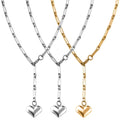 Set of 3 - Heart Necklace in ION Plated YG and Stainless Steel 22 Inches - Sticky add to cart bar