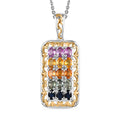 Multi Sapphire 3.75 ctw Pendant Necklace in 18K Vermeil YG and Rhodium Over Sterling Silver 20 Inches - Sticky add to cart bar