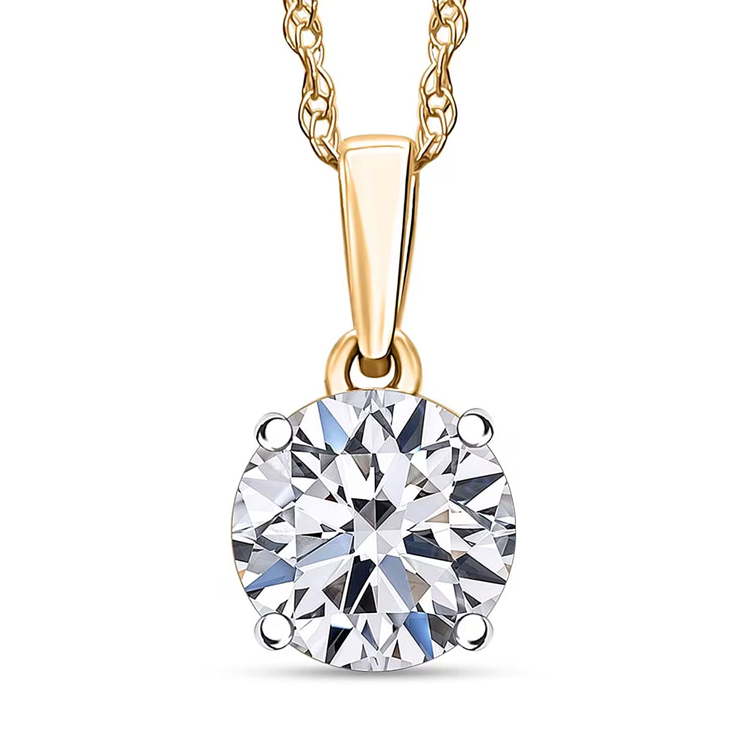 Luxuriant Lab Grown Diamond E-F VS 1.00 ctw Pendant Necklace in 14K Yellow Gold 20 Inches