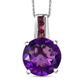 D'Joy African Amethyst and Orissa Rhodolite Garnet 4.25 ctw Pendant Necklace in Rhodium Over Sterling Silver 20 Inches - Sticky add to cart bar
